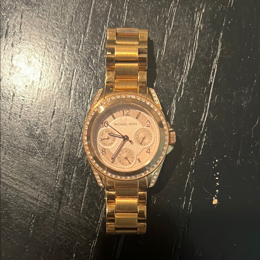 Michael Kors Gold Crystal Embellished Watch